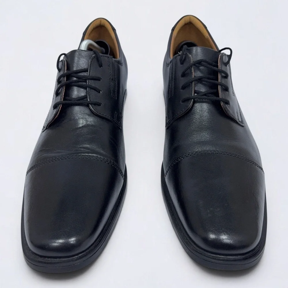 Clarks Men's Tilden Cap Oxford Dress Shoes Men's Size 13 M Black Leather Derby